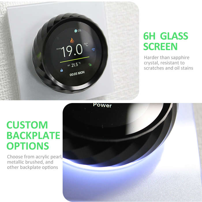 White - BECA 5A WiFi Smart Knob Thermostat Waterlgas Boiler Touch Screen App Voice Control with Alex
