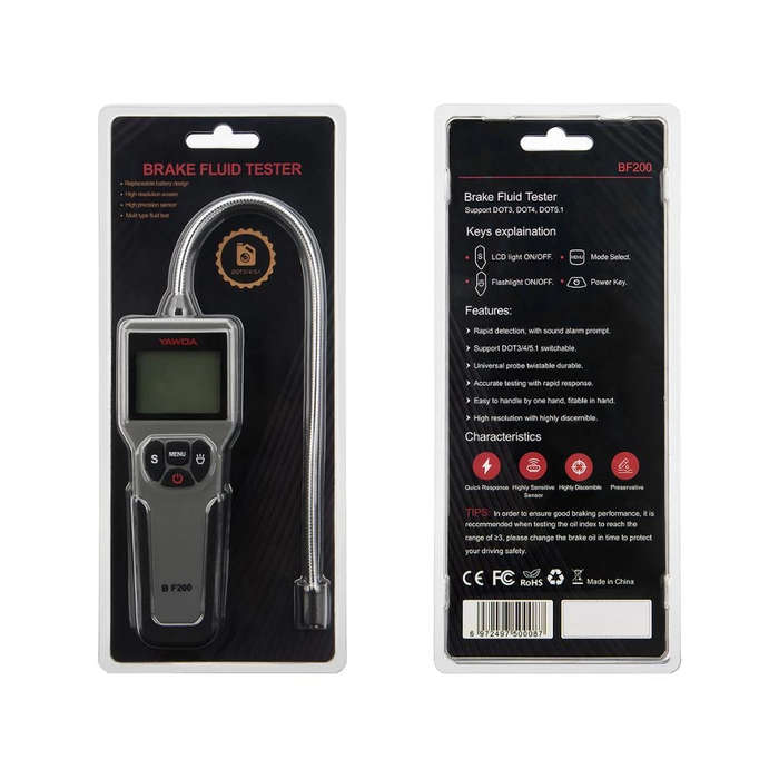 12V Auto Brake Fluid Tester Digital Car Brake Oil Tool BF100/BF200 DOT3 DOT4 DOT5.1 LED Indicator ch