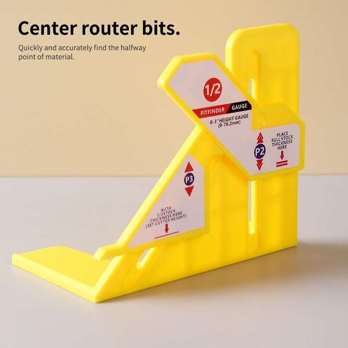 Yellow - Woodworking Center Marking Fitfinder 1/2 Gauge Automatic Center finder and Depth Gauge