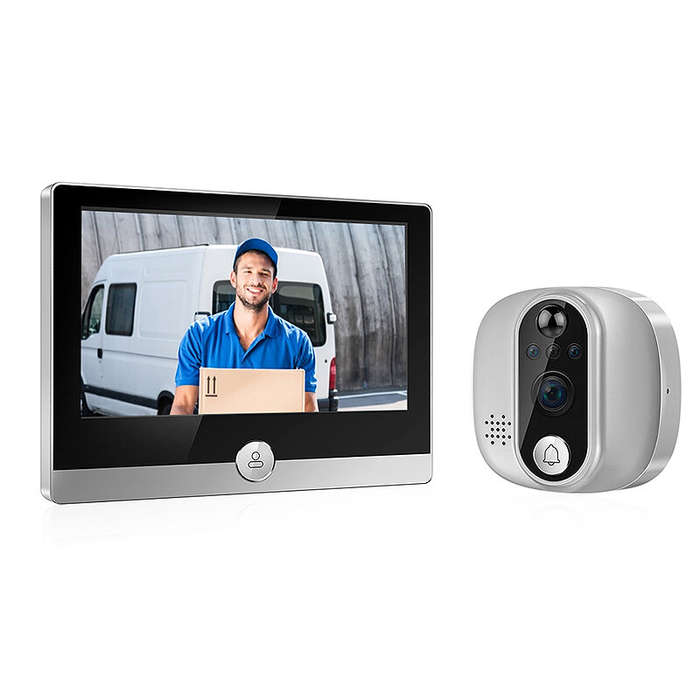 C85 Tuya Smart WiFi Video Doorbell 1080P Peephole Camera with 4.3 inch Display Support PIR Motion De