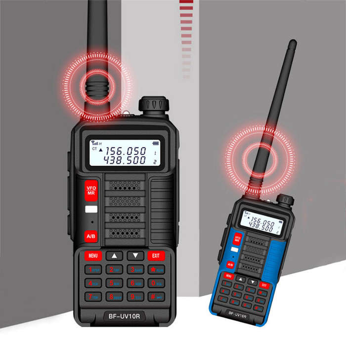 US Plug - BAOFENG BF-UV10R Plus 10W 4800mAh UV Dual Band Two-way Handheld Radio Black Walkie Talkie