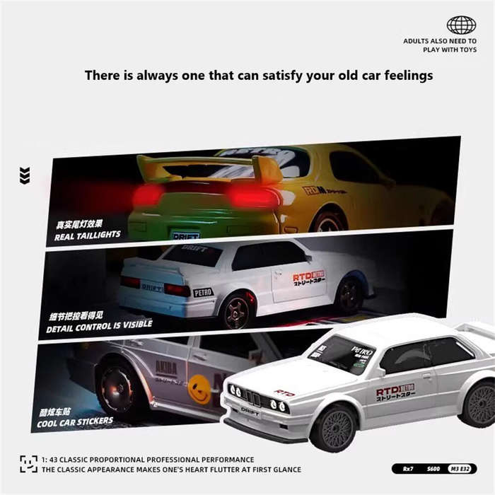 Red - K1/K2/K3 RTR 1/43 2.4G 4WD Mini Drift RC Car Race LED Light Full Scale Desktop Remote Control