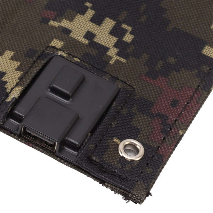 Black - 20W 5V Portable Foldable Solar Charger 5-Fold Solar Panel Charger with USB Port Solar Cell W