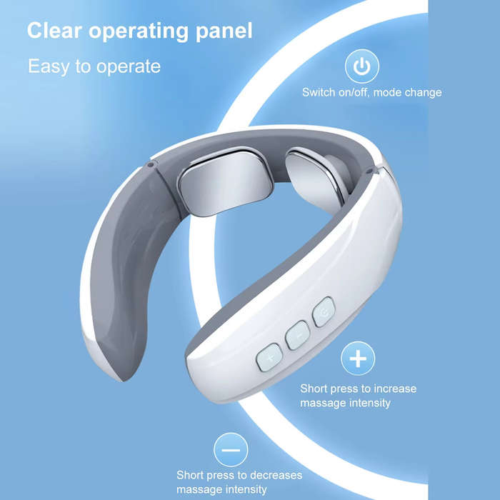 Electric Muscle Stimulation Neck Therapy Instrument 6 Modes Adjustable Intensity Ergonomic Design Po