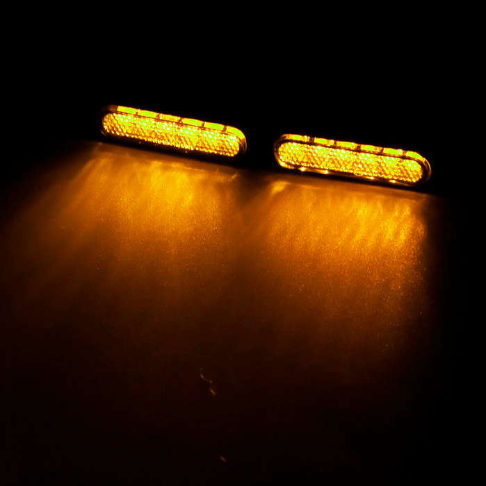 Black - 2pcs 12V 6 LED Motorcycle LED Turn Signal Indicators Light Handlebar Mount Amber Aluminum Al