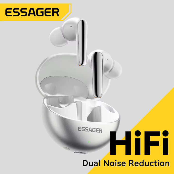 Black - ESSAGER ES-06 TWS bluetooth Earbuds ENC Noise Reduction 10mm Diaphragm Dynamic 20H Playback