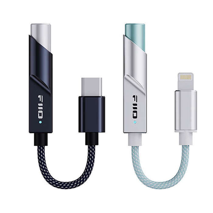 Silver Type-C - FiiO JadeAudio KA11 Type-C/iP to 3.5mm Audio Adapter 32bit/384KHz USB Dongle HiFi DA