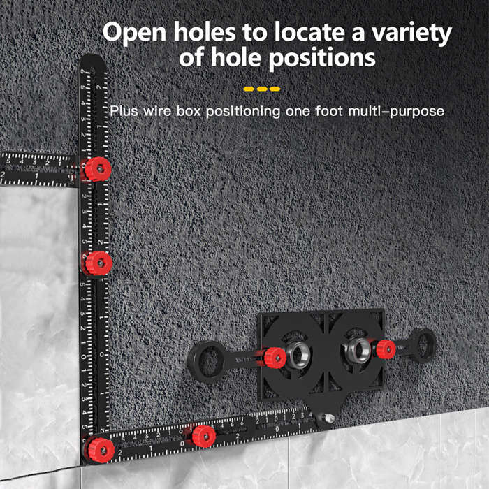 6/9/12 Fold Aluminium Alloy Angle Ruler Finder Measuring Ruler Perforated Mold Template Tool Locator