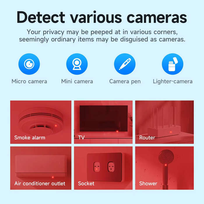 Black - HOCO Full Range Camera Hidden Finder Anti-spys Bug Listening Device GPS Tracker Wireless Sig