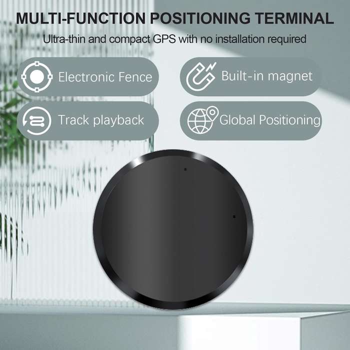 Black - Portable Mini GPS Tracker Device for Vehicles Kids Dogs Trucks Real-Time Location Tracking