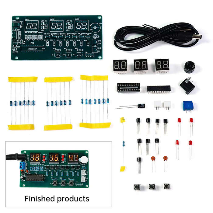 DIY Kit - 6-bit Digital Clock DIY Kit 51 Microcontroller Electronic Clock 6 bit Tube LED Display Mod