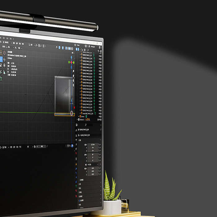 Black - P3E Plus 51cm USB Powered Monitor Light Bar Three Light Modes Aluminum Alloy Screen Lamp Rem