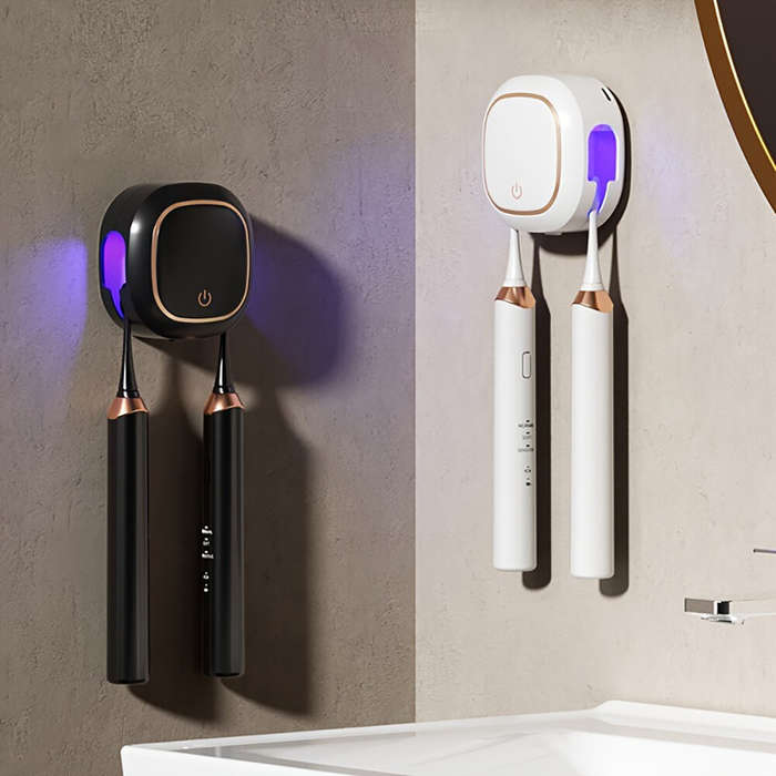 Black - Smart Toothbrush Sterilizer Electric Ultraviolet Sterilization Box Heat Drying Wall-Mounted