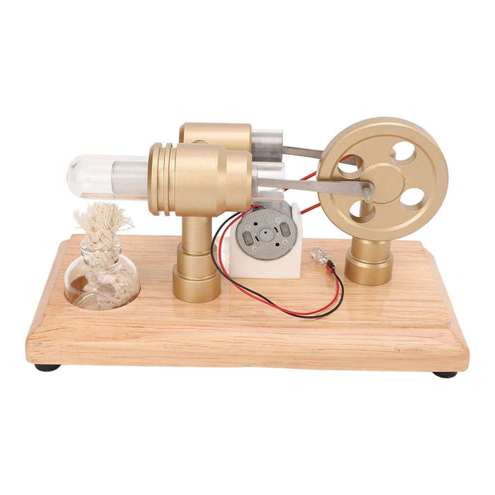 Black Base + Chrome - LL-007 Power Generation Stirling Engine Model Science Discovery Education Desk