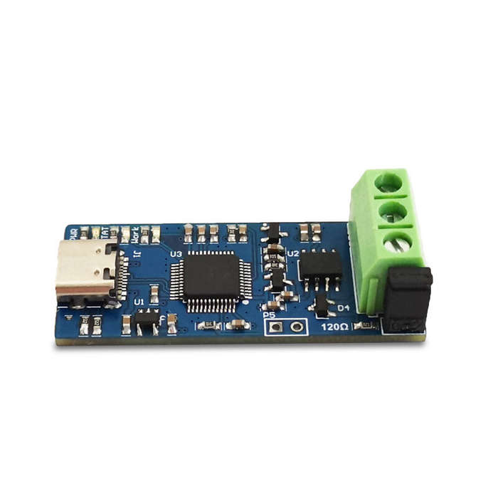 Blue - USB To CAN Converter Module 5V Bus Protocol Analysis for Industrial Use V2.0 Type-C Connector