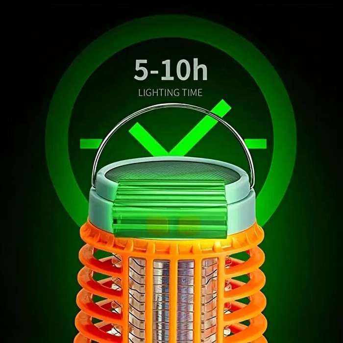 Orange - Solar Bug Zapper Light Bulb 3 in 1 Mosquitoes Killer USB Rechargeable Camping Light Flashli