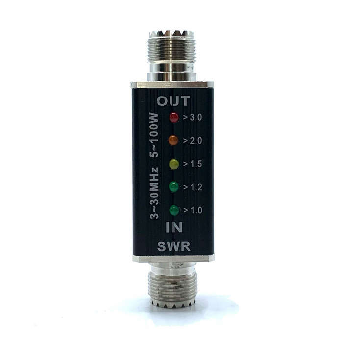 3-30MHz Frequency Max 100W Shortwave Standing Waves Indicator RF-tapped Powered M Female Port Standi