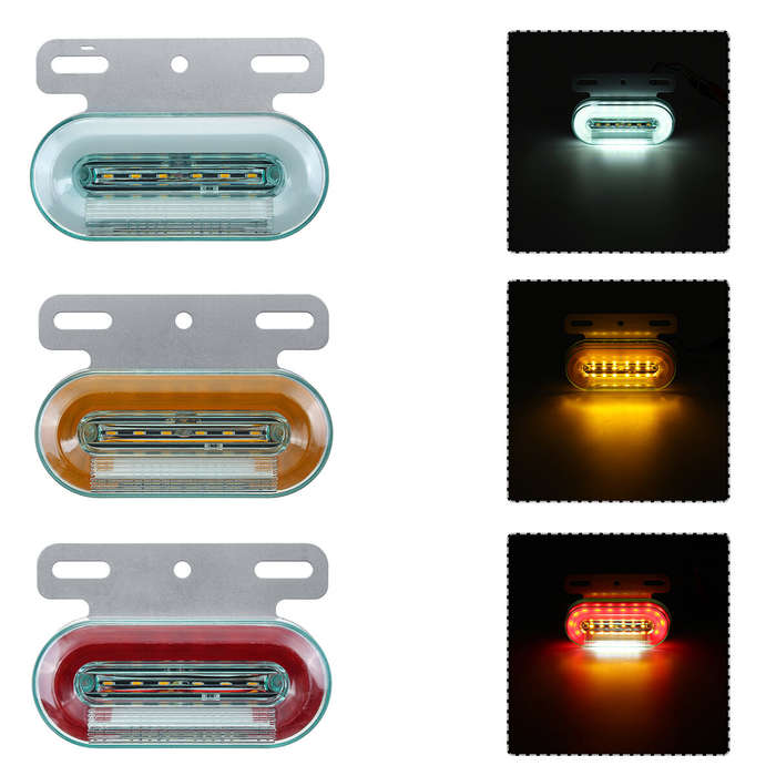 Amber - 1PC 12LED 12V Flowing LED Side Marker Signal Light Indicator For Truck Trailers