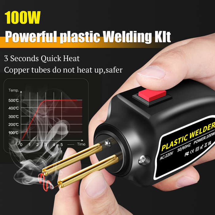 EU Plug - Plastic Welder 100W Portable Welding Machine Quick Heating Repair Tool for Bumpers Dashboa