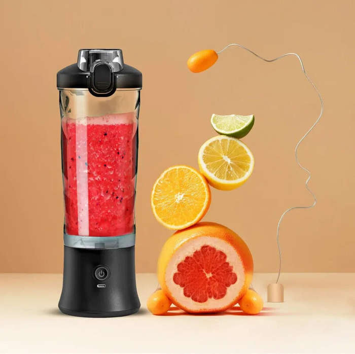 White - Portable Blender Electric Juicer 600ML Fruit Mixers 4000mAh USB Rechargeable Smoothie Mini B