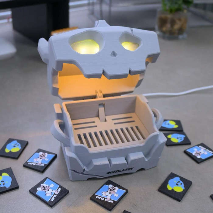 Grey - NIKOLATOY Zelda Pokoblin Voice Control Storage Box Creative Desktop Ornaments