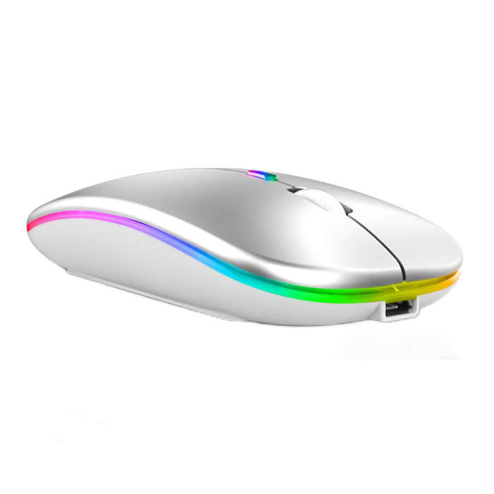 Gold - Dual Mode BT3.0/5.2 2.4G Wireless Mouse Adjustable 800-1600DPI Rechargeable LED Light Silent