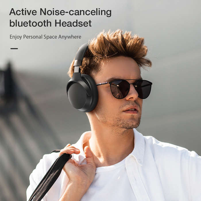 Black - BlitzWolf BW-HP5 Lite bluetooth Headset ANC Headphone Dual Active Noise Canceling Dual Drive