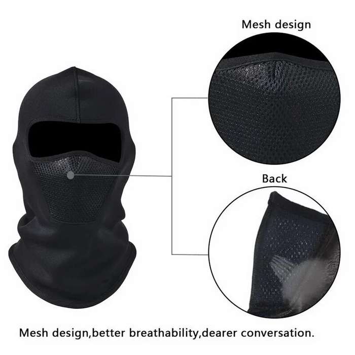 Black - XANES Outdoor Cycling Mask Winter Thermal Full Face Bike Protective Mask Windproof for Ridin