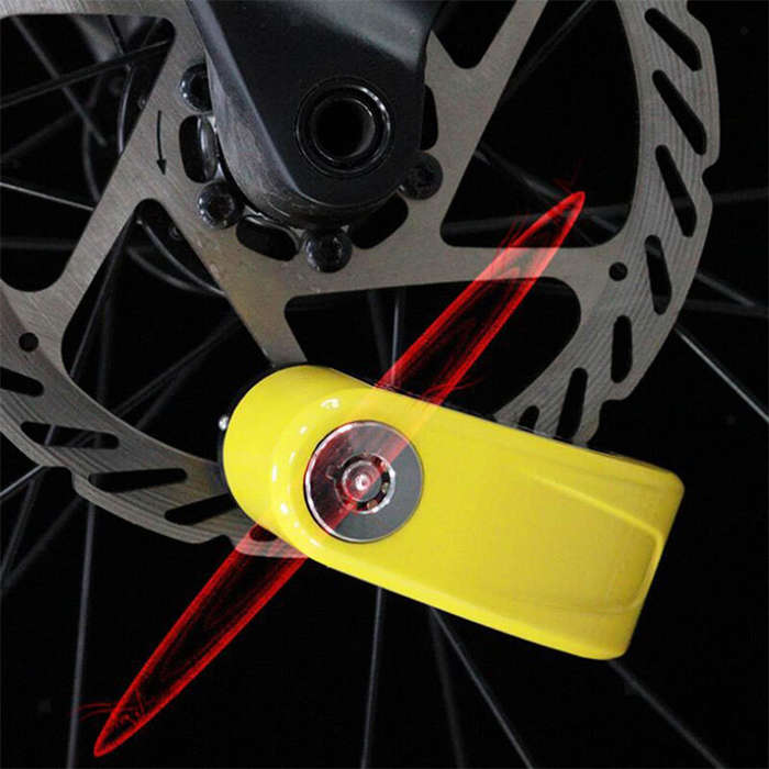 Bike Alarm Disc Brake Lock Security Anti-theft Type-C Rechargeable Large Capacity Battery Waterproof