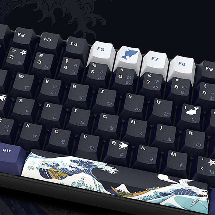 XVX 132 Keys Black Coral Sea PBT Keycap Set Cherry Profile Sublimation Japanese Custom Keycaps for M