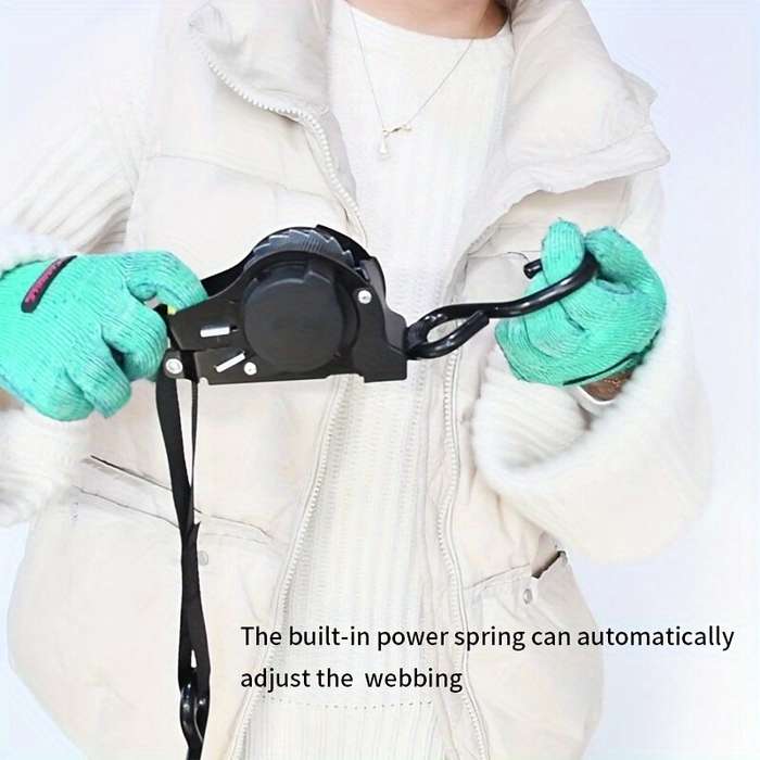 White - Automatic Retractable Stretch Wrapping Straps Polyester Rust-Resistant Tensioner 3.3m 680KG