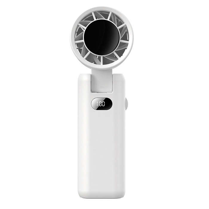 Black - Handheld Fan Mini Fan with Digital Display 180 Folding Multi-Angle Air Supply USB Fan 3600mA