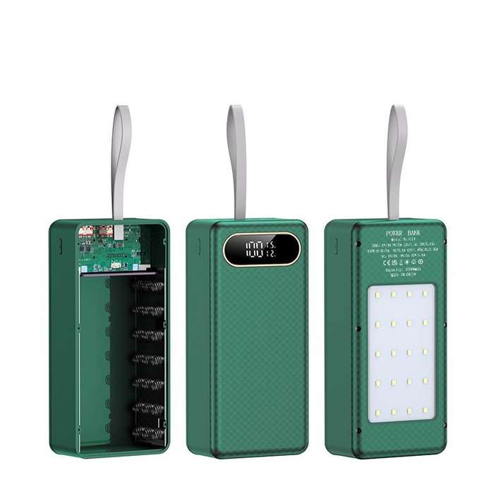 White - 18650 Mobile Power Supply DIY Kit Super Fast Charging 22.5W DC Output Portable Lightweight L