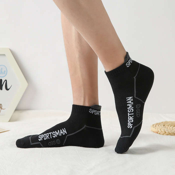 Grey - 6 Pairs High Quality Men's Sports Socks Men Non Slip Athletic Short Socks Comfy Cotton Socks
