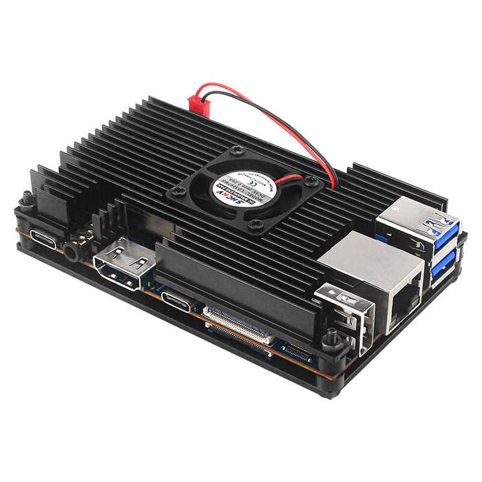 5Plus - Orange Pi 5 Aluminum Alloy Case with Cooling Fan Active Passive Cooling Radiator with Heatsi