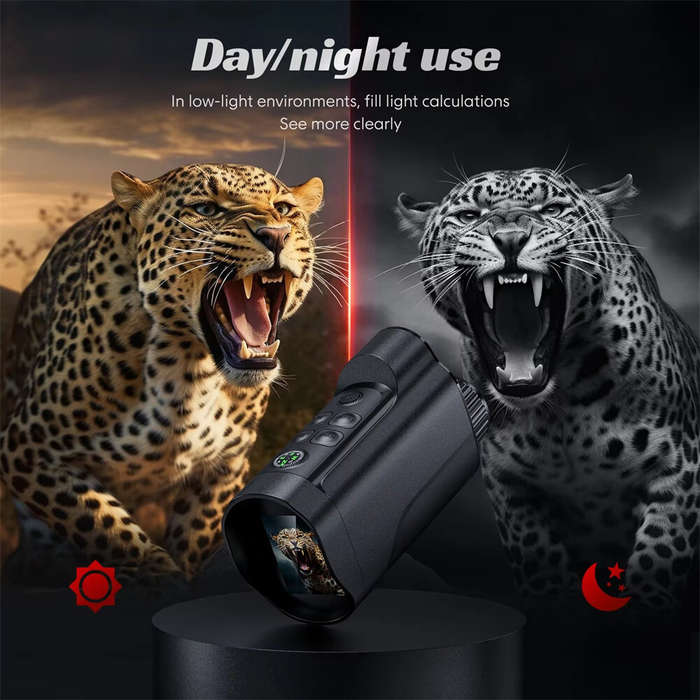 Black - IPRee Monocular Night Vision Telescope 2 Inch Screen Mini Pocket Monocular 10X Digital Zoom