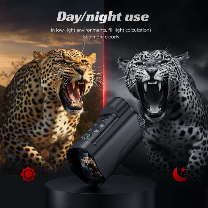 Black - 329 Infrared Night Vision Device 2 Inch Screen 1080P 10X Zoom 800m Range