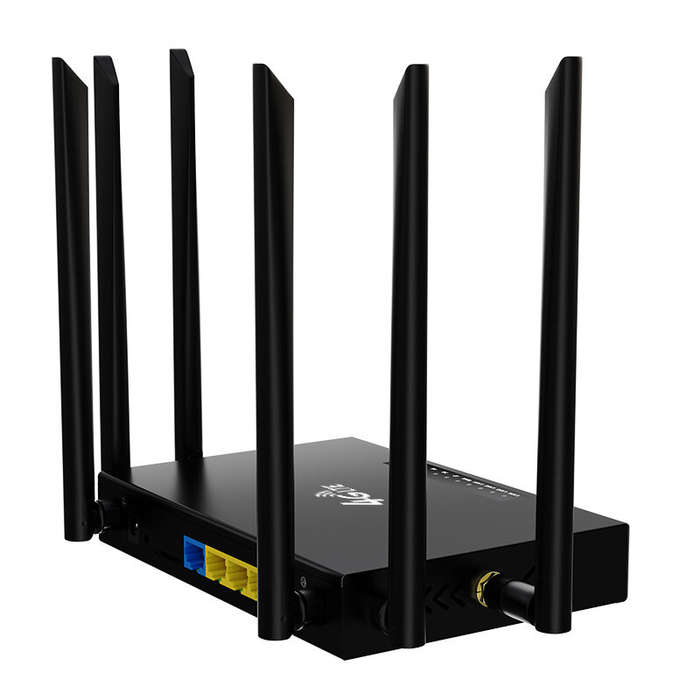 Black - ED128 4G Industrial CPE Router with 6 Antennas SMA Strong Signal 4G WiFi Router SIM Card Ins