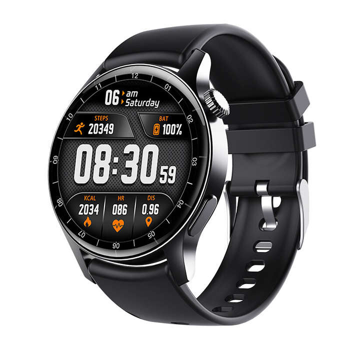 Silver - F207R 1.35-inch HD Screen 3D Large Arc Glass AI Intelligent Voice bluetooth Call Heart Rate