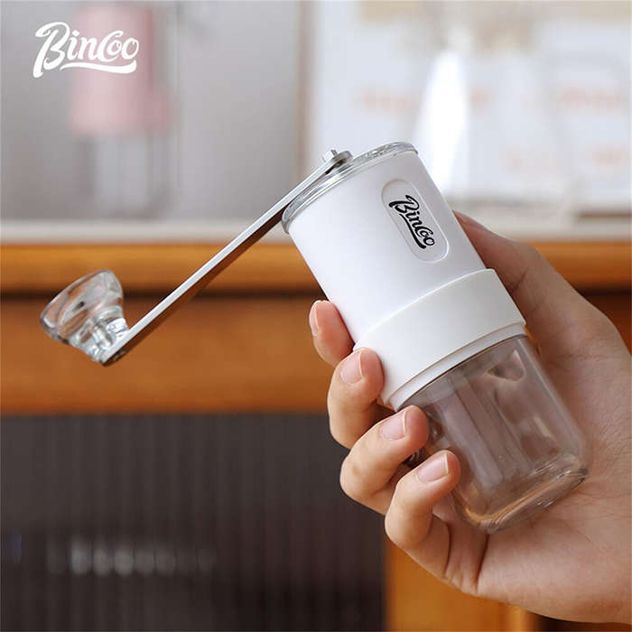 Pink - Bincoo Portable Manual Coffee Grinder with Ceramic Core Adjustable Grind Settings Travel-Frie