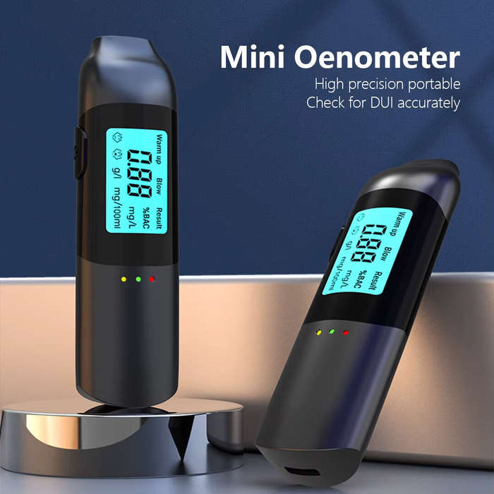 Black - Portable Non-Contact Alcohol Tester with LED Digital Display Alcoholmeter Alcohol Tester Acc