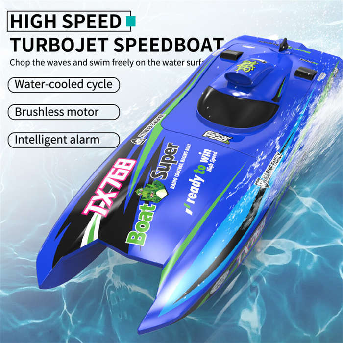 White - TY XIN 768 Brushless RTR 2.4G 30km/h RC Boat Jet Speedboat Water Cooling Waterproof Remote C