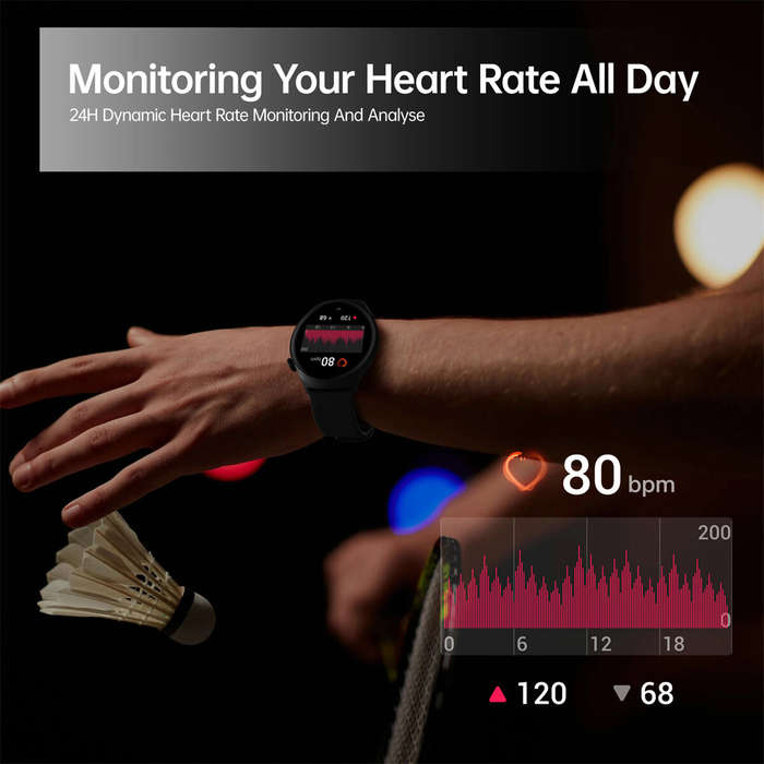 Gold - Weofly Curve 1.43inch AMOLED Display bluetooth Call Heart Rate Blood Pressure Blood Oxygen Mo