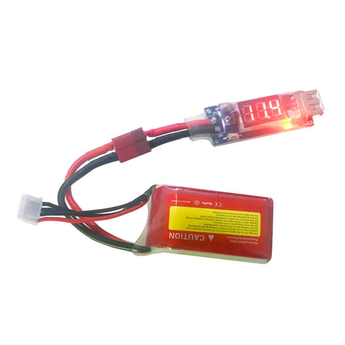 T Plug - 2-8S LiPo Battery Voltage Display Charger Converter XT60 T Plug to Micro USB Board