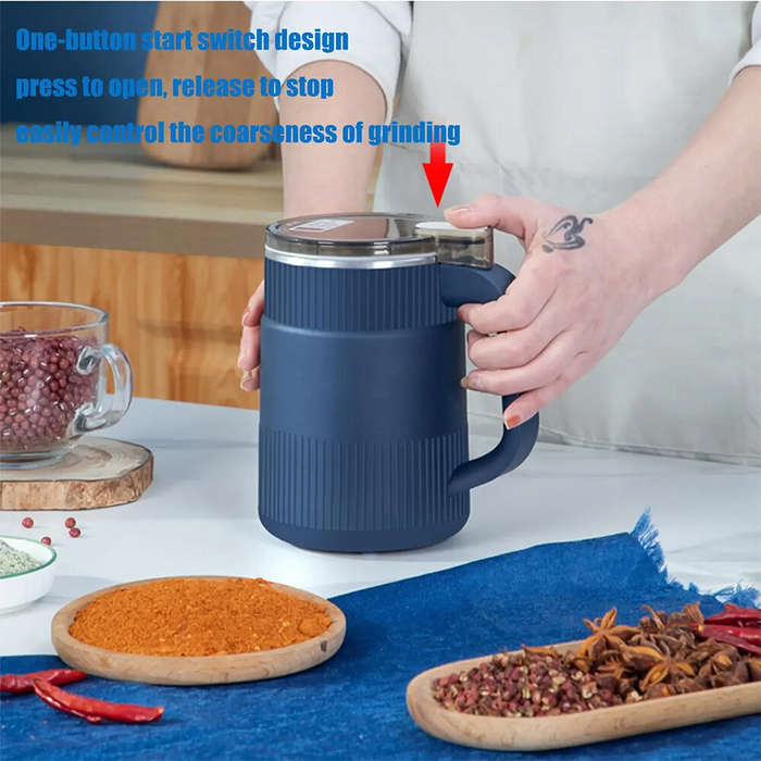 EU Plug - Electric Coffee Grinder 50g~200g Bean Grain Grinding Bean Particle Mill Household Electric