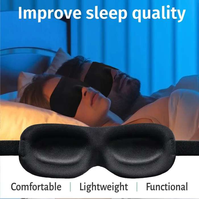 Blue - KALOAD 3D Stereoscopic Sleep Eye Mask Sleep Magic Memory Sponge Black Shading Breathable Quik