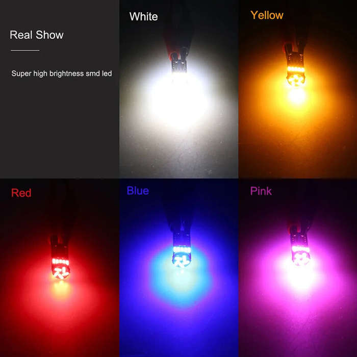 Ice Blue - 10pcs Car LED T10 4014 15SMD LED Reading License Plate Trunk Lights T10 Car Signal Lamp 5