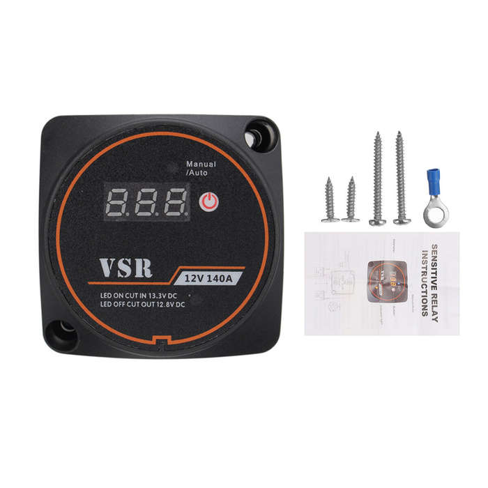 12V 140A Automotive Dual Battery Digital Display Isolator Relay Protection Voltage Split Charge Rela