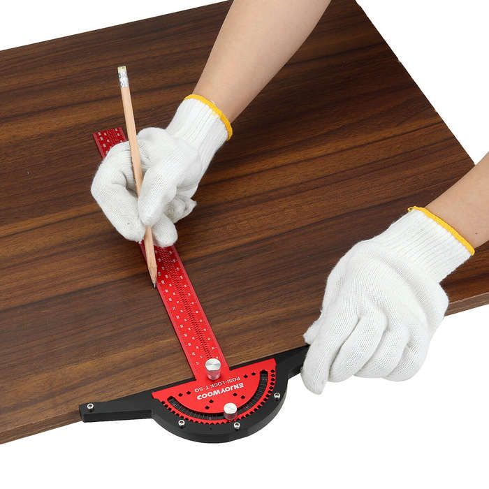 300mm - ENJOYWOOD Aluminum Alloy 300mm Angle Positioning T Square Posi Lock Ruler Woodworking Edge R