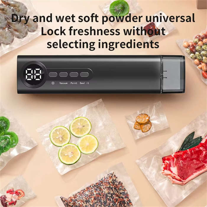 Beige - Comfook Portable Vacuum Sealer Machine USB Rechargeable with 62KPa Strong Suction for Storag